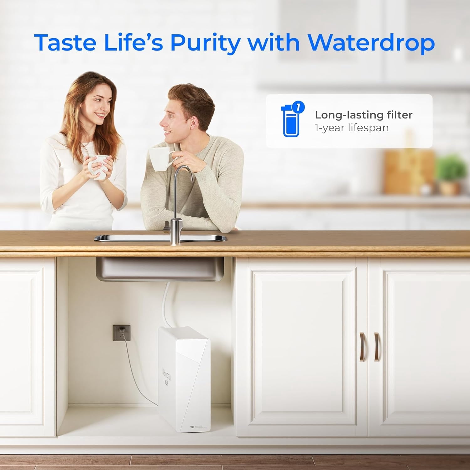 Waterdrop WD-F1G Filter, Replacement for WD-X12-Basic & WD-X8-Basic & WD-X8-PRO Reverse Osmosis System, 12-month Lifetime