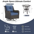 thumbnail image 2 of ALAULM 3-Piece Patio Furniture Set, Outdoor Thick Wicker High Back Sectional Sofa Couch with 2 Swivel Chairs, All-Weather Wicker Outdoor Conversation Set for Backyard, Porch, Deck, Navy Blue, 2 of 6