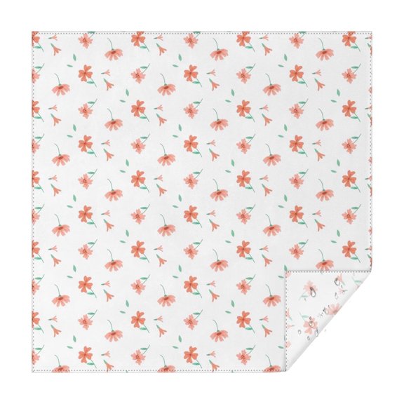 Floral Square Tablecloth 42x42in(107x107cm) – Waterproof Polyester Printed Table Cover, Wrinkle Resistant & Washable for Kitchen Dining Picnic Party Decor, Thanksgiving,Christmas, Spring,Flower