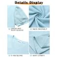 thumbnail image 5 of MOSHU Summer Womens Tops Dressy V Neck Blouses for Women Swiss Dot Puff Sleeve Shirts, 5 of 8