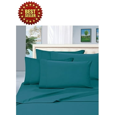 1800 Series  4-Piece Bed Sheet Set, Deep Pocket up to 16 inch, Split King, Turquoise