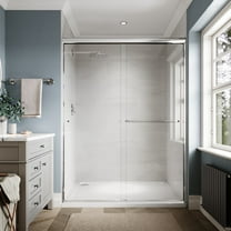 Sunny Shower Double Sliding Shower Door 54" W x 72" H in Chrome Finish