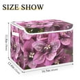 thumbnail image 3 of Sparkling Pink Orchids Large Storage Bins with Linen Collapsible Lid Storage Box 16.7 x 12.6 x 11.8in, 3 of 7