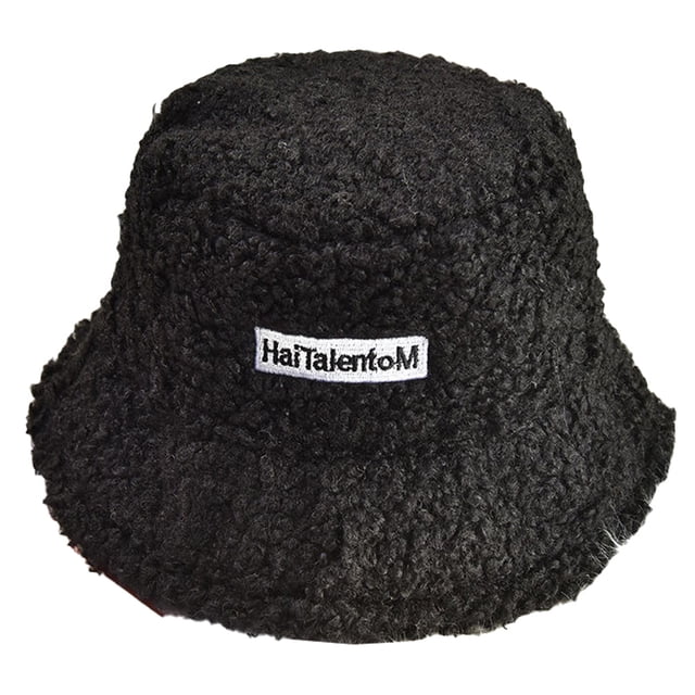 Chapeau Cloche Chaud pour Femmes Chapeaux Seau d'Hiver Unis