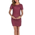 thumbnail image 2 of Sentmoon Vêtements de Maternité Grande Taille Robe Bohème à Manches Courtes Col Rond Couleur Unie Ample Extensible Robes d'Été pour Femmes 2025 Confortable pour Sorties de Fin de Semaine Rouge m, 2 of 4