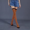 thumbnail image 4 of SIEYIO Women Colorful Striped Thigh High Socks Arm Warmers Set Knit Over Knee Stockings, 4 of 14
