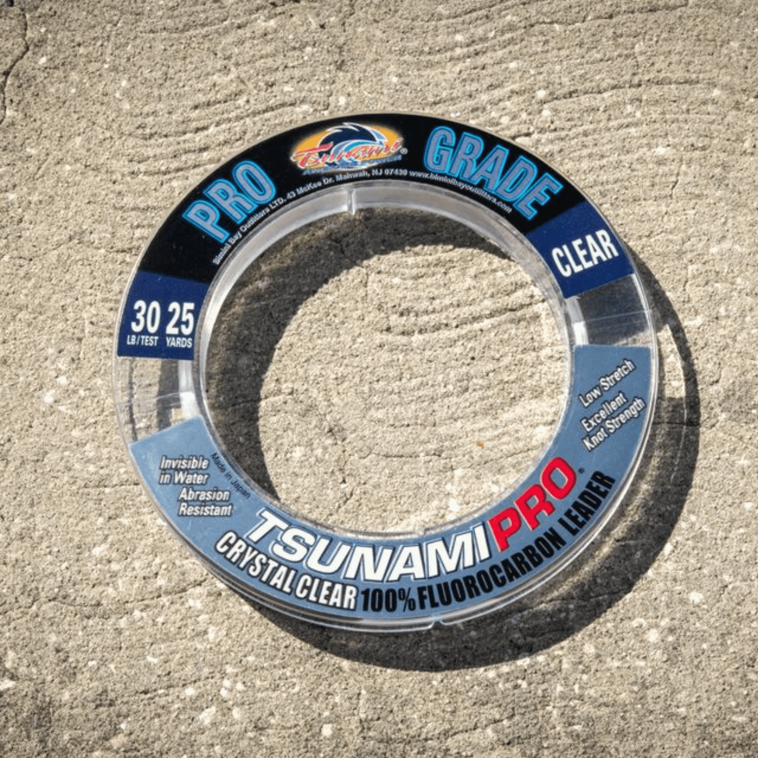 Tsunami Fluorocarbon Leader Fishing Line, 20 lb Test, 25 yd, Clear