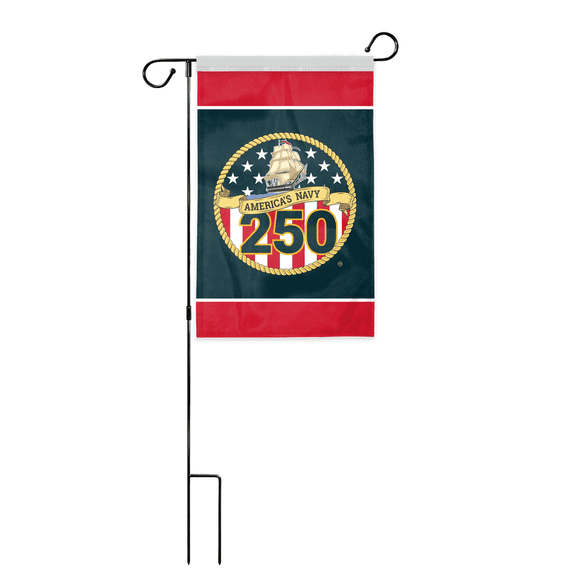 AGAS America’s Navy 250 Garden Flag 12 x 18 inch Double Sided 200D Nylon (No Pole)