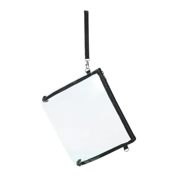 Uxcell 10"x7.5" Stadium Approved Clear Crossbody Purse Bag with Wrist Strap, Black