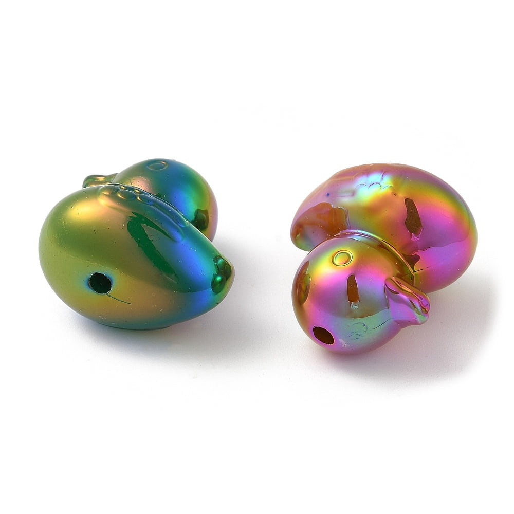 Opaque Acrylic Beads Iridescent Duck Mixed color 22x16x21.5mm Hole: 2mm