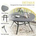 thumbnail image 5 of Vicllax Outdoor Patio Dining Table Dia.50" Slatted Tabletop Metal Frame with Umbrella Hole, Gray, 5 of 7