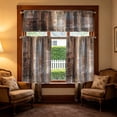 thumbnail image 3 of Iumwxz Nylon Semi Sheer Kitchen Curtains 3 Piece Set, Modern Solid Color Window Valance for Living Room Bedroom Dining Area, Light Filtering and Heat Insulating, 53.94x17.72in and 27.56x39.37in, 3 of 7