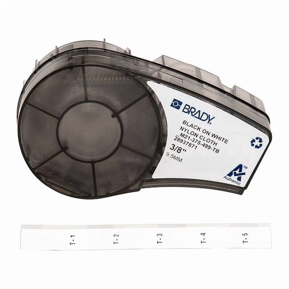 Brady Label Tape Cartridge, Black/White, Labels/Roll: Continuous M21-375-499-TB
