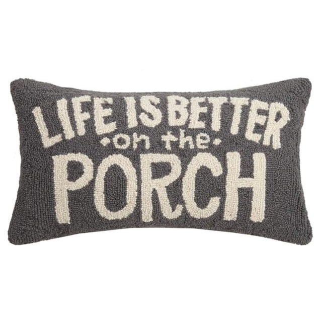 Peking Handicraft 30JES32C22OB 22 x 12 in. Life is Better on the Porch Hook Pillow, Multi Color