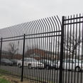 thumbnail image 5 of ALEKO Garden Yard Steel Fence Kit 8 Panels 64 feet Curved Top Style Black, 5 of 13