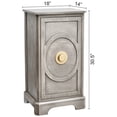 thumbnail image 3 of eHemco Art Deco End Table with Gold Accent Knob, Rectangular Side Table with Storage, Modern Retro Style, 18 x 14 x 30.5 Inches, Light Gray, 3 of 9