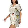 thumbnail image 2 of Lsque Little Birds Women's Short-Sleeved Pajama Set - 2 Piece Soft and Lightweight Sleepwear Set-3X-Large, 2 of 9