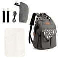 thumbnail image 5 of Costway Bolso cambiador, mochila de viaje multifunción, bolso maternidad y bebé resistente al agua, bolso cambiador con grande capacidad y cambiador,  cargador USB incorporado, llavero, 5 of 5