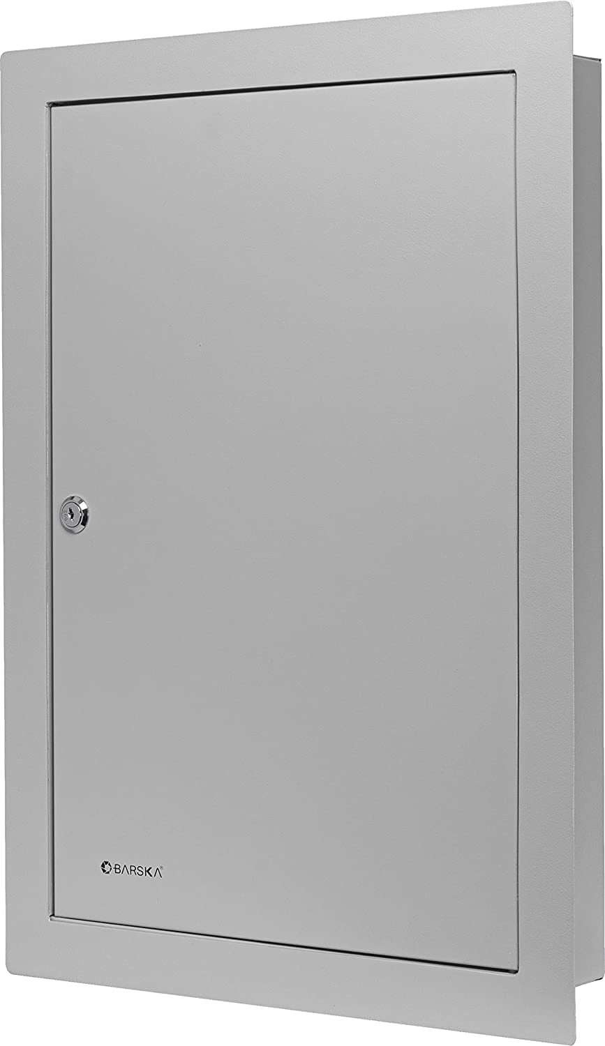 BARSKA CB13534 Key Lock 100 Position in Wall Adjustable Key Cabinet Lock Box Flange Gray