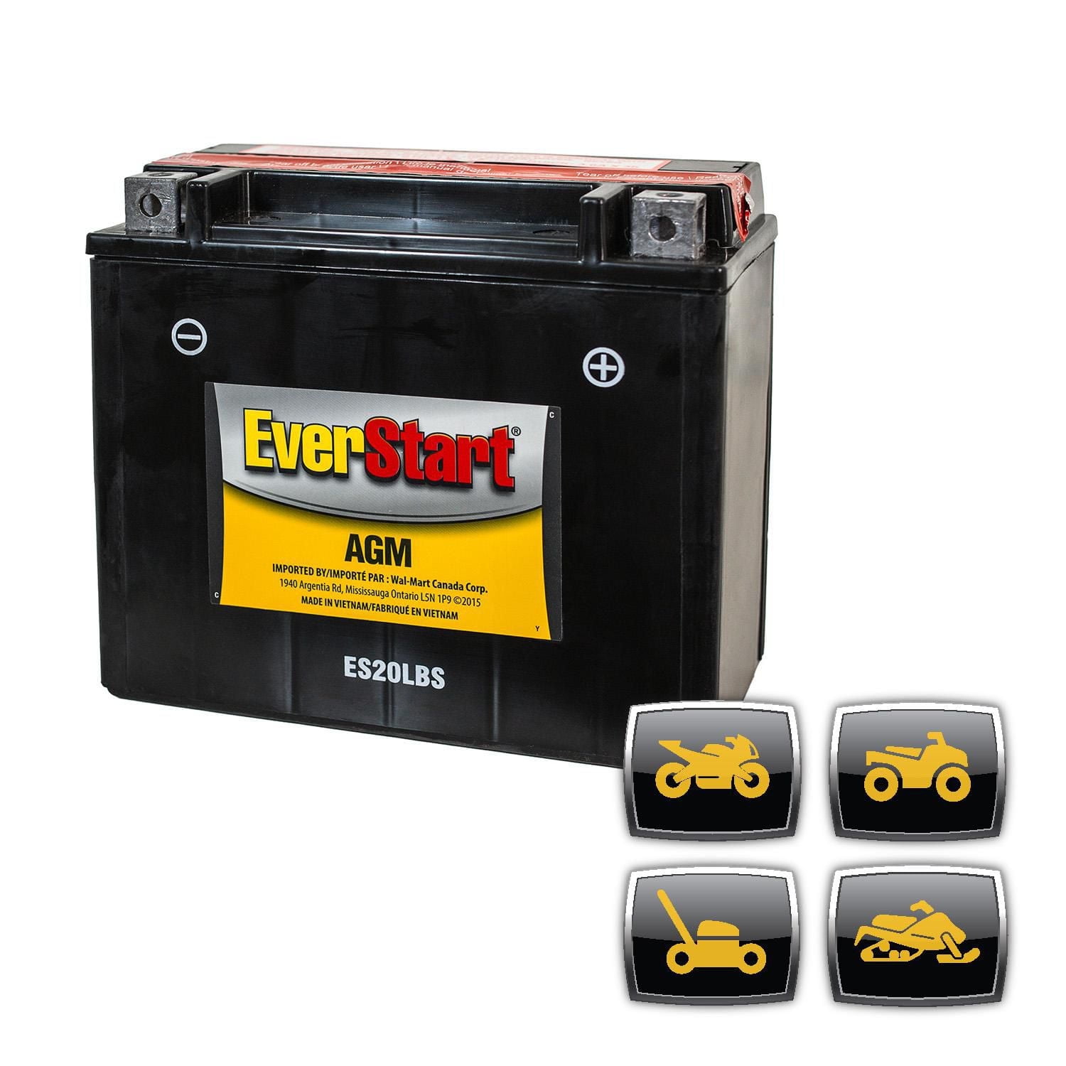 EverStart POWERSPORT ES20LBS, 12 Volt, Power Sports Battery, 270