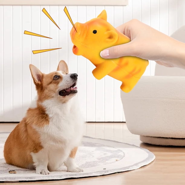 Juguete para perros con forma de cerdo, juguete con sonido para roer, de látex, para mascotas.