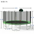 thumbnail image 5 of Trampoline with Enclosure, 16 Feet Kids Outdoor Trampoline with Basketball Hoop/Ladder, Round Trampoline for Indoor Outdoor Backyard, Green, LLL4098, 5 of 5