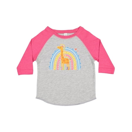 

Inktastic Giraffe Lover Retro Rainbow Gift Toddler Toddler Girl T-Shirt