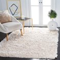 thumbnail image 2 of Safavieh Paris Shag Collection SG511 Handmade Silken Glam 2.5-inch Thick Area Rug, 5' x 5' Square, Ivory, 2 of 5