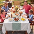 thumbnail image 4 of MeyJey 55”x84” Tablecloths for Rectangle Tables, Waterproof Linen Cotton Farmhouse Table Cloths with Tassel for Kitchen Dining, Green, 4 of 10