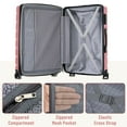 thumbnail image 6 of 3 Piece Hard Shell Luggage Set with 4 360° Spinner Wheels & Retractable Handle, Scratch-Resistant ABS+PC Suitcases in Rose Gold for International Travel, 6 of 9