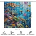 thumbnail image 2 of 4Pcs Abstract Ocean Shower Curtain Sets, Bath Mat and Rugs, Fantasy Coral Sea Turtle Jellyfish Shower Curtain with Hooks for Bathroom, 2 of 8
