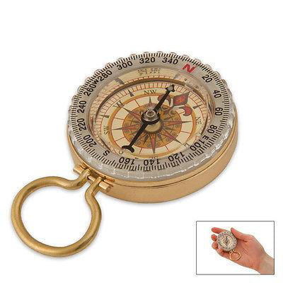 COMPASS Key Ring Brass Vintage LOT OF 10 PCS Golden Finish Collectible Best Gift 