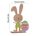 thumbnail image 2 of Small Accent Table for Small Spaces Wooden Easter Rabbit and Egg Decoration 10x15cm, Multicolor Patterned Tabletop Ornament, Dining Table for Small Spaces Party Decor and Centerpiece, 2 of 6