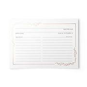 50 Rose Gold Floral Border Recipe Cards - 4x6 in.
