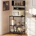 thumbnail image 2 of HOMCOM Baker's Rack with Power Outlet, USB Charger, Microwave Stand, Black, 2 of 10