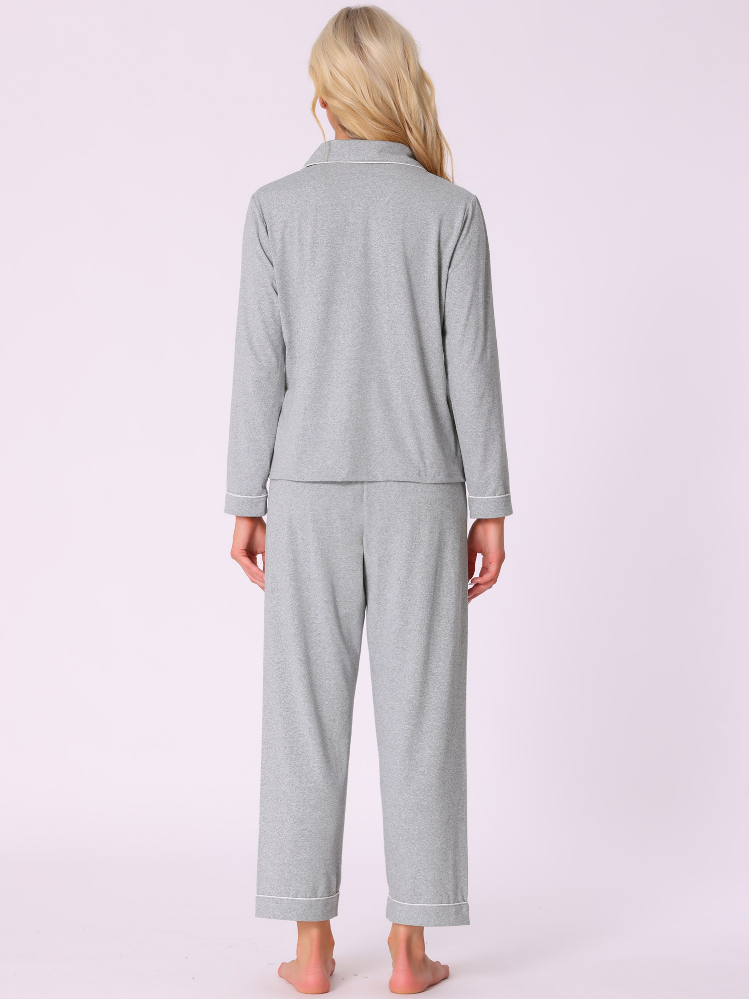 DARING DIVA Women's Soft Modal Button Down Pajama Sets XL Gray