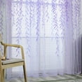 thumbnail image 3 of 100cm*200cm Willow Leaves Printed Sheer Floral Tulle Window Curtain Voile Drape, 3 of 9