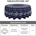 thumbnail image 3 of Boho Blue Flower Geometry Round Tablecloth 60 Inch, Waterproof Stain Resistance Round Table Cloth Decorative Tablecloth Picnic Party Indoor Outdoor, 3 of 6