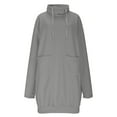 thumbnail image 4 of ZyeKqe Womens Hoodies Dress Fleece Lined Long Sleeve High Neck Midi Dresses Drawstring Fashion Sweatshirts with Pockets, 4 of 7