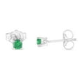 thumbnail image 2 of Sterling Silver 1/4ct TDW Treated Green Diamond Solitaire Stud Earrings (Green, I2-I3), 2 of 6