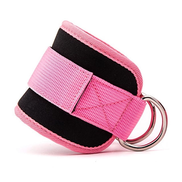 Cable Ankle Straps D-Ring Ankle for Gym Workouts Glutes Legs Strength Training Pink