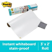 Post-it Self-Stick Dry Erase Film Surface, White, 3 x 2-Ft, 6 Sq Ft.