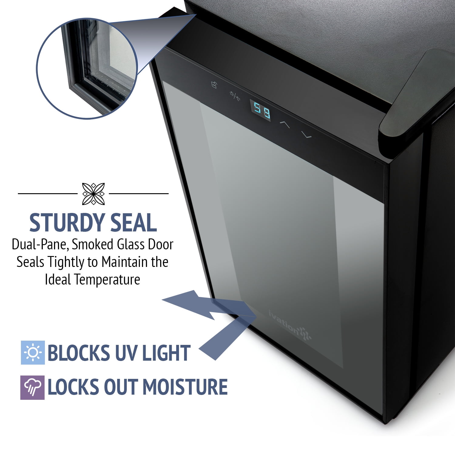 IVATION 12 Bottle Single Door Thermoelectric Wine Cooler