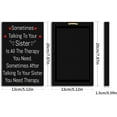 thumbnail image 2 of 1pc Gift for Sister Signs Sometimes Talking to Your Sister is All The Therapy You Need Room Decor Funny Quotes Hanging Decorative Wall Sign Funny Home Decorations Sign(5.12" X7.87”), 2 of 7