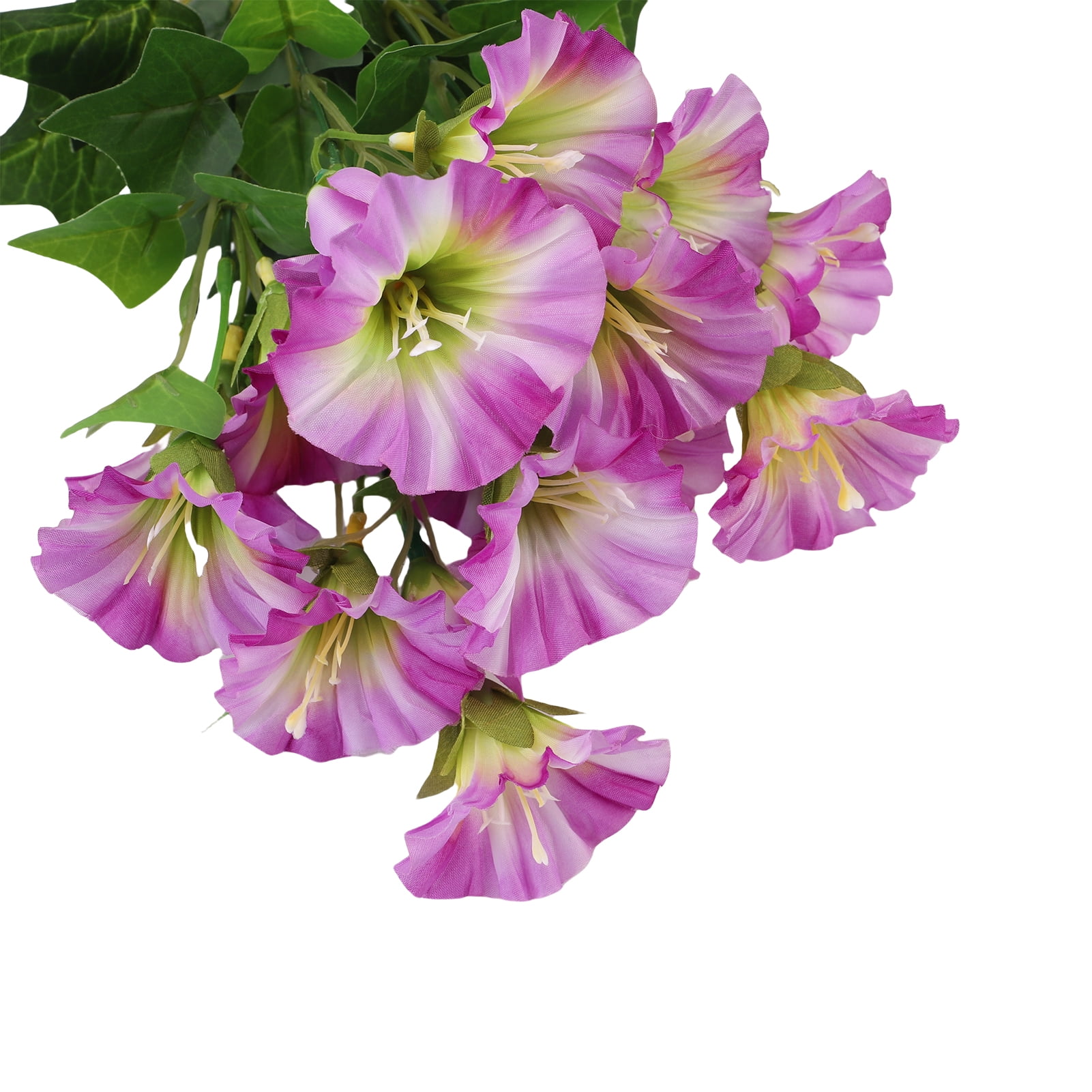 YAHHU 5pcs Simulated Artificial Morning Glory Flowers Bouquet 5 Colors Fade Proof Silk for Home Outdoor Garden Decoration, 15.7 inches / 40 cm