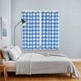 thumbnail image 5 of Curtains 63 Inch Length 2 Panels, Blue Grommets Window Treatment Curtain, Country French Rustic Buffalo Plaid Modern Art Thermal Curtains Drapes for Living Room/Bathroom, 5 of 9