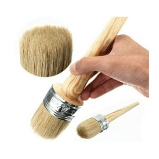 4 PCS Chalk And Wax Paint Brush Furniture , Small Round Oval Brush with  Natural Bristles for Painting or Waxing