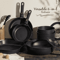 thumbnail image 5 of Astercook 22 Piece Pots and Pans Set Non Stick, Cookware Set with Detachable Handles, Induction Compatible & Oven Safe, Stackable Space-Saving Kitchen Cooking Set for RV, Camping & Home, Black, 5 of 9