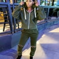thumbnail image 2 of MIUOWANP Two piece Sets for Women Women Tracksuits Long Sleeve Coat Knee Hole Zipper Hooded Sports Suit, 2 of 5