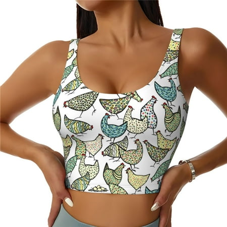 Racerback Sports Bras For Women High Support  Sophisticated Funny Cute Chicken Workout Tank Tops Woman  Workout Yoga Running Bra